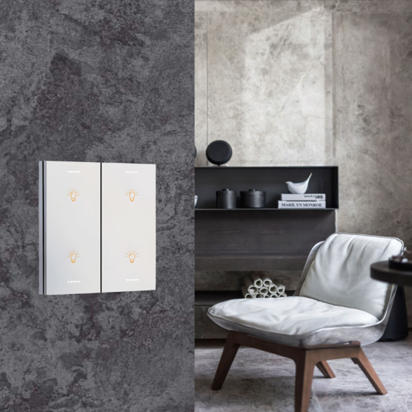 alu white 1.1 Aluminum Modern Smart Switch